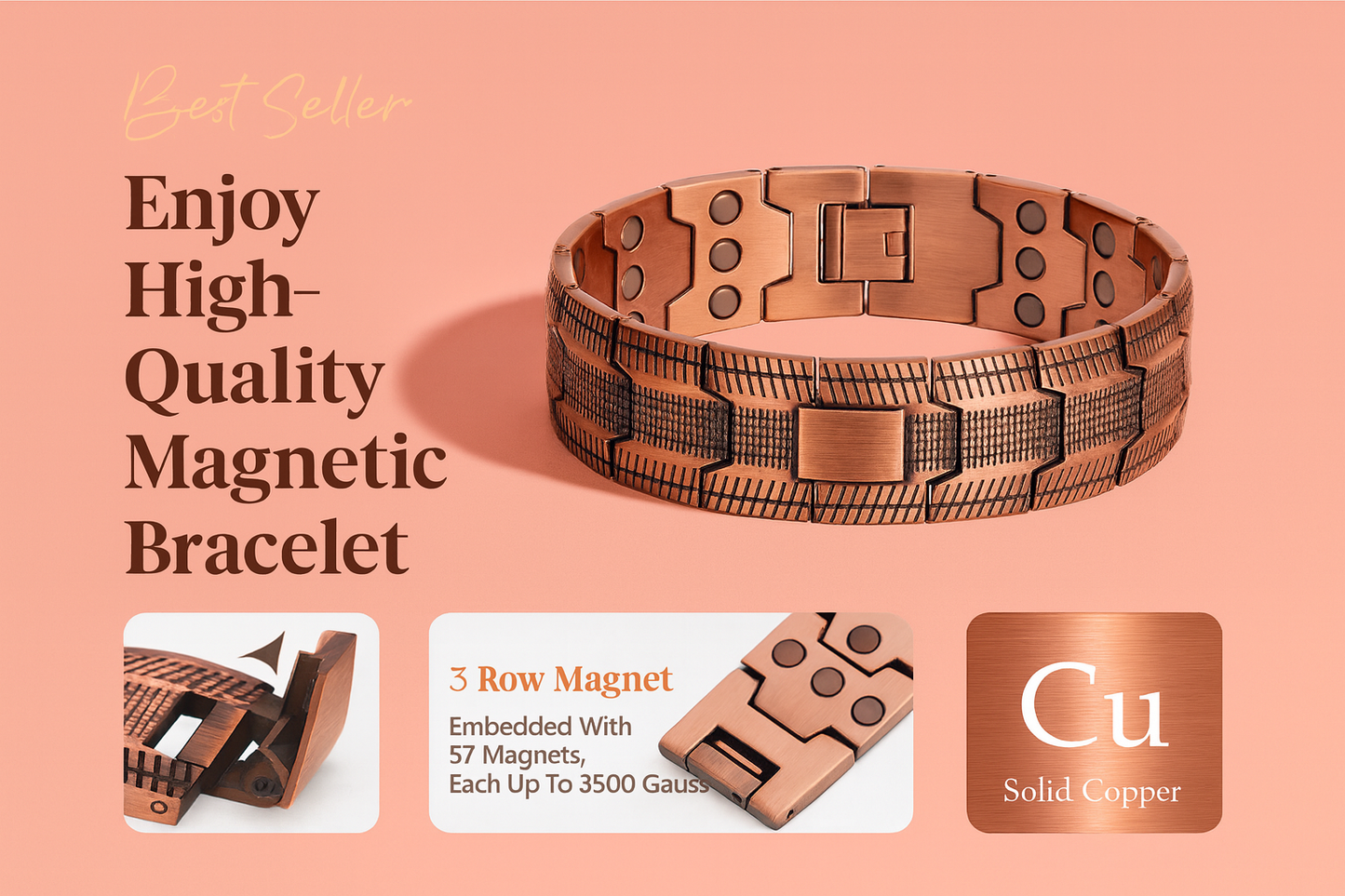 Copper Magnetic Bracelet - Boost Circulation, Energy & Banish Fatigue